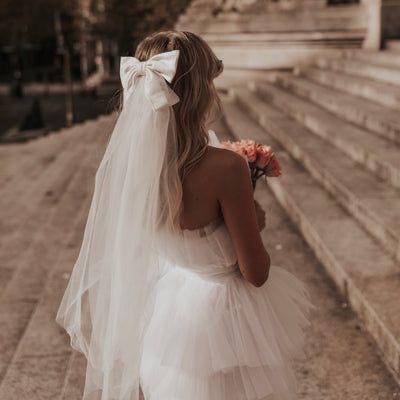 Luxury Tulle Bow Veil