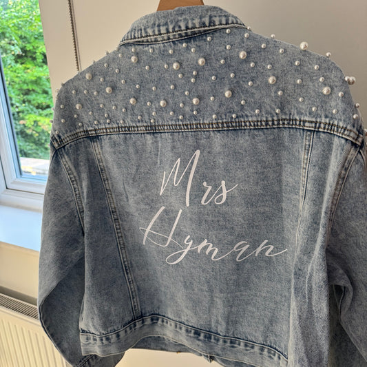 Personalised Pearl Denim Jacket