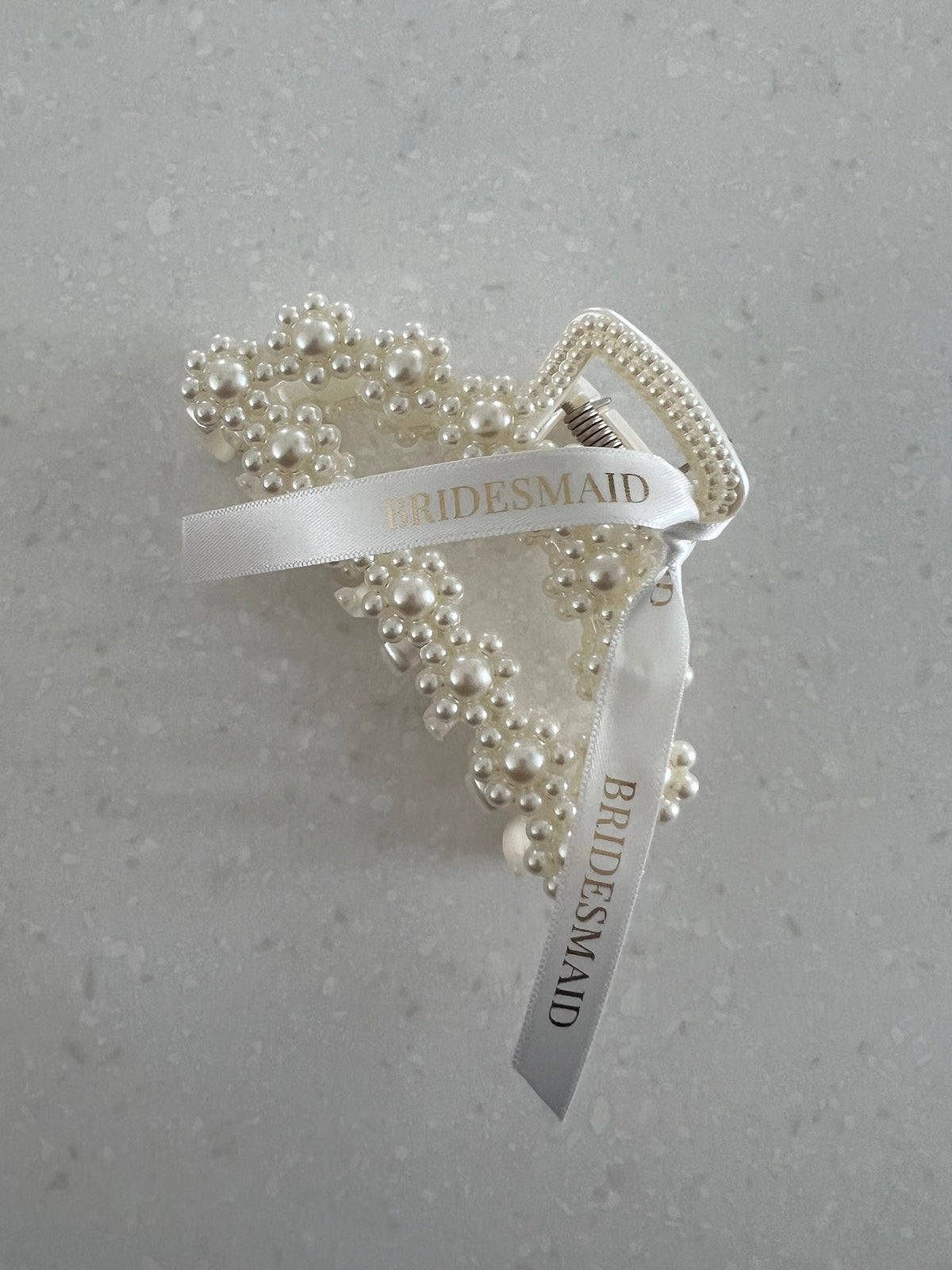 Bridesmaid gifts | Faux Pearl Claw Clip | Personalised Bridesmaid Proposal