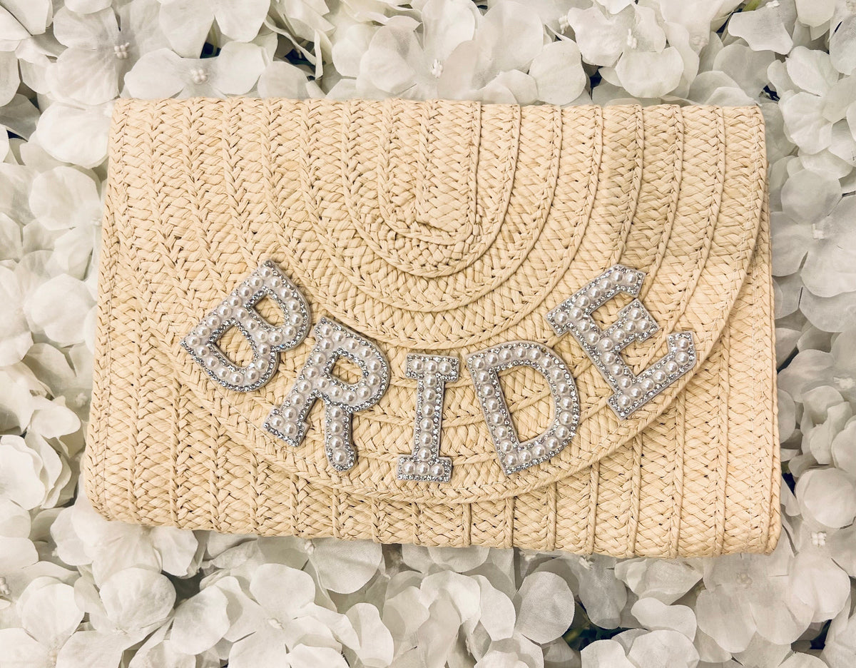 Personalised Bride Straw Clutch: Wifey Beach Bag