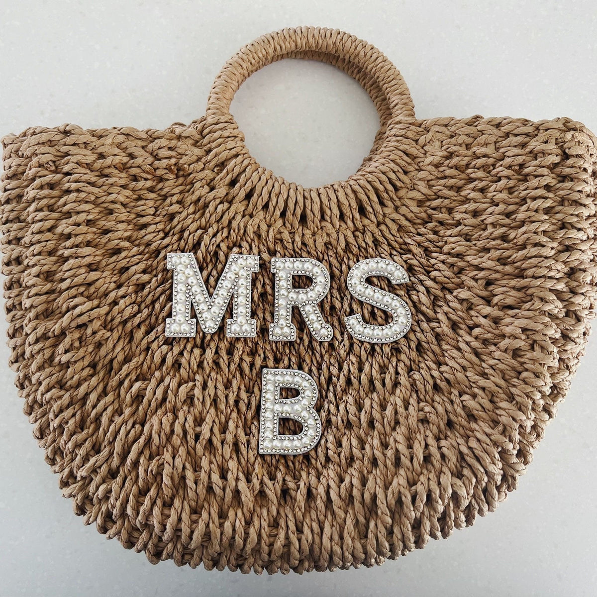 Personalised Bride Straw Beach Bag: Honeymoon Gift