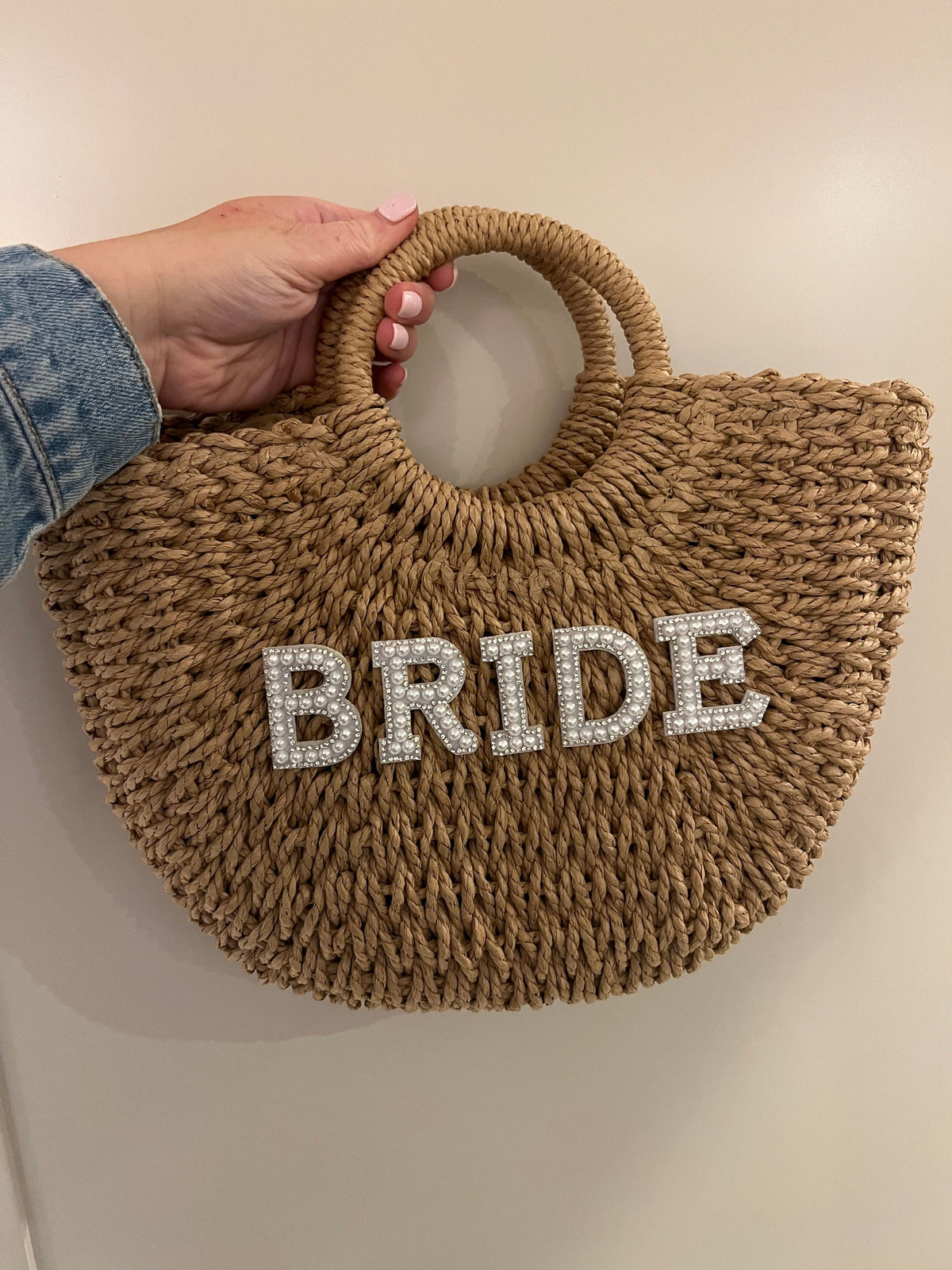Personalised Bride Straw Beach Bag: Honeymoon Gift