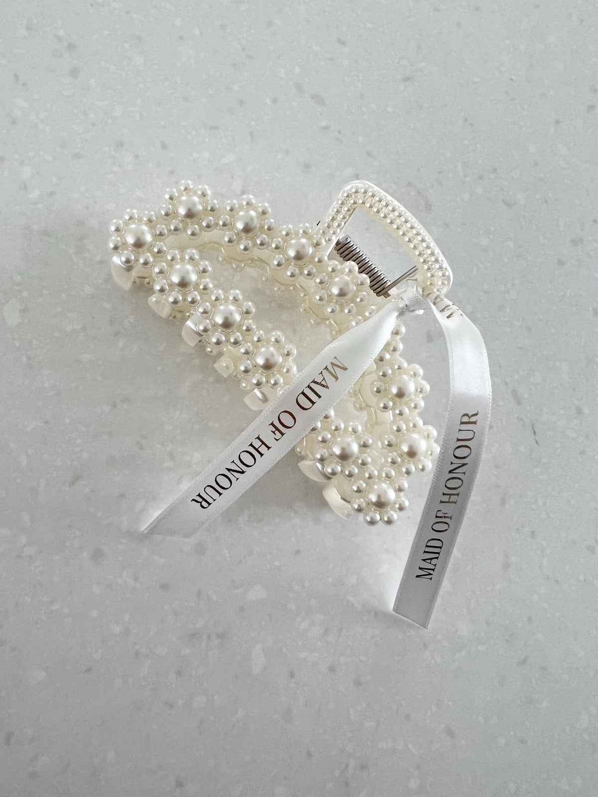 Bridesmaid gifts | Faux Pearl Claw Clip | Personalised Bridesmaid Proposal