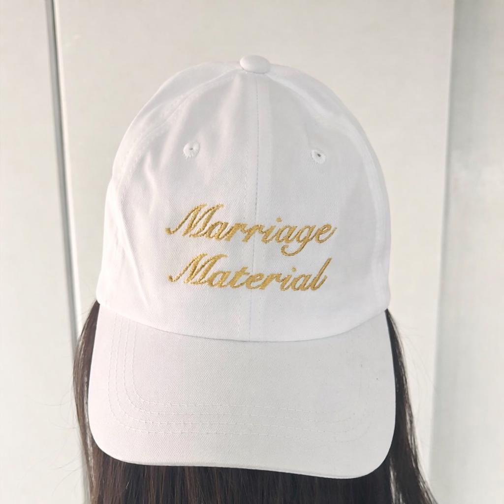 Embroidered Bride Baseball Cap: Hen Party Hat | Marriage Material