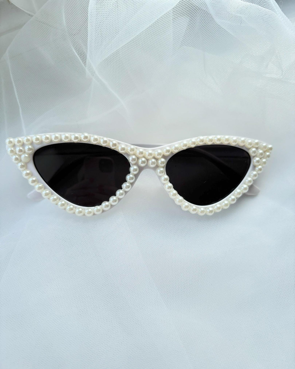 White Pearl Cat Eye Sunglasses