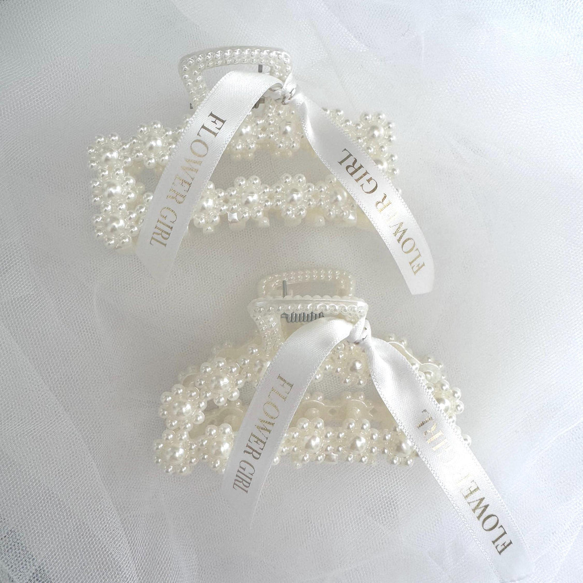 Pearl Flower Girl Claw Clip | Bridesmaid Proposal Hair Accessory | Bridesmaid Gift