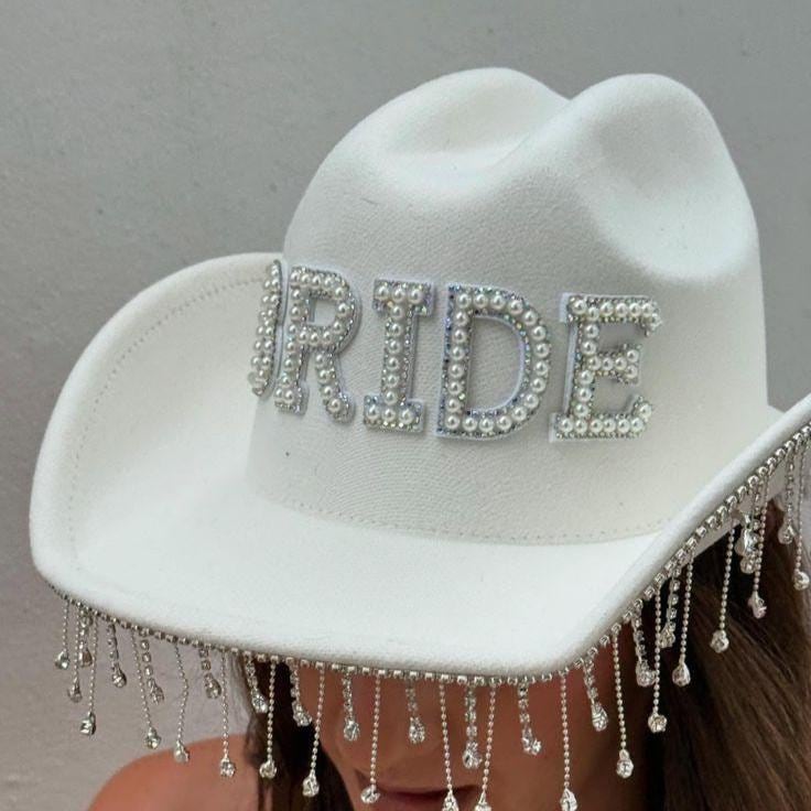 Bride Cowboy Hat with Rhinestones | Bridal Hen Party Hat