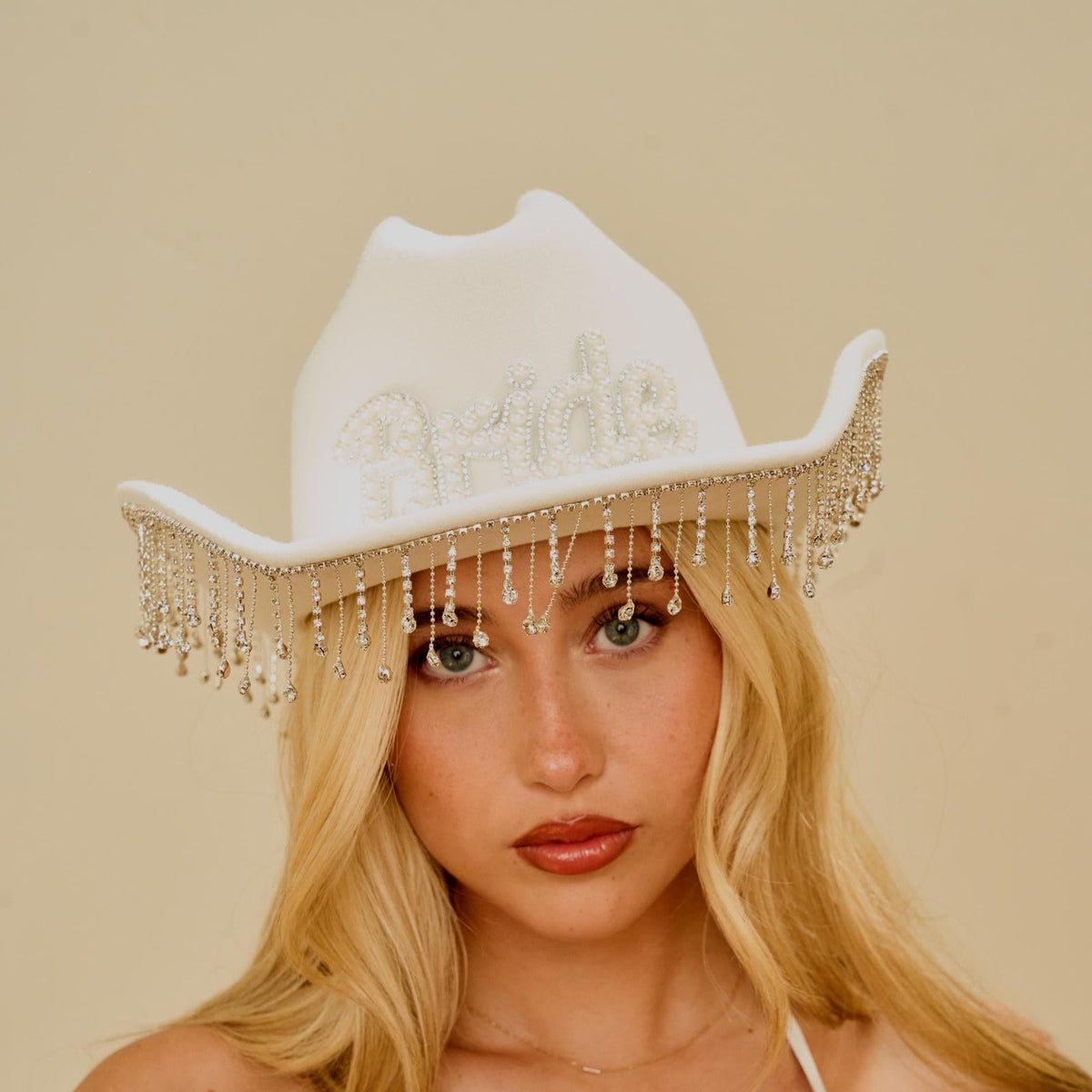 Bride Cowboy Hat with Rhinestones | Bridal Hen Party Hat